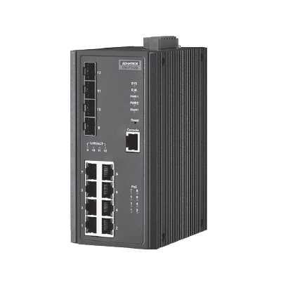 BCDVideo BCD-HES-804M CCTV switcher BCDVideo BCD-HES-804M 8G+4SFP Port Gigabit Managed Redundant Industrial PoE Switch