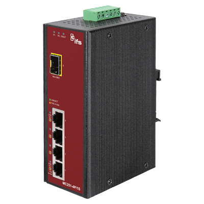 IFS MC251-4P/1S Fibre optics, telemetry receivers, transmitters, transceivers IFS MC251-4P/1S ethernet media converter
