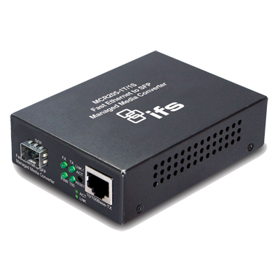 IFS MCR205-1T/1S Fibre optics, telemetry receivers, transmitters, transceivers IFS MCR205-1T/1S fast ethernet to SFP managed media converter