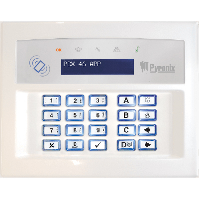 Pyronix PCX Keypad Intruder alarm system control panel Pyronix PCX Keypad to set or unset your security system