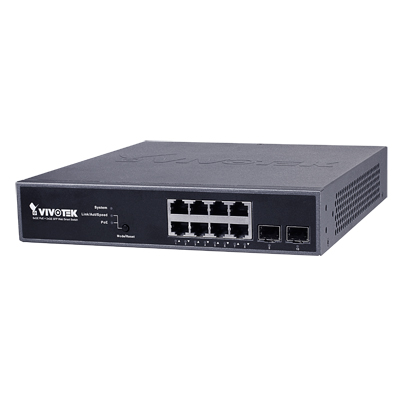 VIVOTEK AW-GEV-104B-130 CCTV switcher VIVOTEK AW-GEV-104B-130 8xGE PoE + 2xGE SFP VivoCam web smart managed PoE switch
