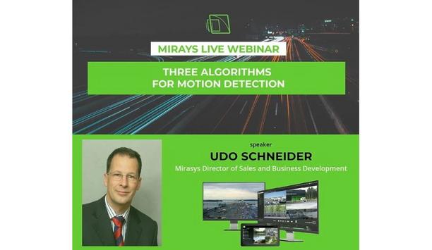 Mirasys to host a webinar on three algorithms for motion detection