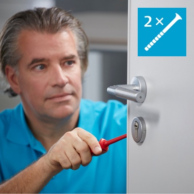 ASSA ABLOY Code Handle Electronic locking device When we say Code Handle is an easy way to add PIN security to any interior door, we mean it. From the minute you open the box, Code Handle makes upgrading internal door security simple.
Code Handle is a secure handle with a built-in PIN keypad. It adds reliable electronic security to any sensitive interior door.
With Code Handle, you don’t need an expensive access control system. There are no cumbersome keys to carry or track. Its secure PIN code makes sure only authorised people can unlock your door. Press a PIN code on the handle’s keypad and the door opens. Close the door and your Code Handle locks itself automatically behind you.
Best of all, Code Handle is simple even for the inexperienced to install.
Easy installation, easy PIN change, easy security
Fitting your Code Handle is easy. There’s no wiring, no specialist tools, and no need to drill any new holes.
All it takes is two screws to fit your new Code Handle to almost any interior door, from 35mm to 80mm thick. An optional distance ring enables installation on even thinner doors.
With Code Handle, there is no need to cable the door or connect it to the mains. Code Handle adds electronic security without an access control system. You don’t even need to change your door cylinder. Just slot in two standard batteries, secure your Code Handle on the existing cylinder, and your security is upgraded.
When you install Code Handle, you set your own Master Code and can choose up to 9 additional user PINs (4–6 digits). Don’t worry if an employee leaves or changes jobs: you can amend or remove their PIN in seconds, without removing your Code Handle from the door.
Code Handle keeps sensitive files, personal belongings and valuable stock separated and secure from the public — and from the moment you open the box.
Why did we make the Code Handle so simple to install? Because nobody wants a straightforward security upgrade that needs an expert to fit.
Visit https://campaigns.assaabloyopeningsolutions.eu/codehandle to learn more.