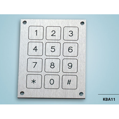 Everswitch KBA11 Electronic keypad Vandal proof metal 3x 4 keypads Piezoelectric keypad from Baran Advanced Technologies