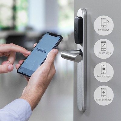 TESA Openow Access control software With Openow™, facility managers and security administrators have more control and no longer need to administer physical credentials. And it’s fast and easy to upgrade an existing SMARTair® system to work with Openow™ or to install mobile-ready, wireless SMARTair® access control from scratch.
The new Openow™ app has been designed around convenience, security and user experience with virtual keys. Information transfer between administration software, smartphone app and the SMARTair® device is protected by end-to-end encryption.
“Right from set-up — involving simple, secure email subscription — users find the Openow™ app a joy to operate. Tap a SMARTair® lock with your phone carrying a valid virtual key, and the door unlocks. The device you carry everywhere — the smartphone — now replaces a separate RFID card with MIFARE®, DESFire, iCLASS® and other proximity technologies.” explains Félix Morán SMARTair® Product Manager at ASSA ABLOY.
Openow™ also adds further layers of security to every premises
Facility managers find life a lot simpler when managing access rights with the Openow™ mobile solution. Change the validation time in the administration software to automatically update a user’s virtual key (when the phone has a signal). Cancel a virtual key and it vanishes immediately from a user’s app. Facility managers can check and amend the validity of each virtual key whenever they want, and wherever they are.
The complete mobile solution includes the SMARTair® device range, with wireless escutcheons and cylinders plus wall readers; the intuitive SMARTair® TS1000 software; user credentials, e.g. cards and the new Openow™ app.
Business owners and directors project the right image for their premises when they offer mobile credentials via Openow™. Phones replace plastic key-cards, so there’s no need for a card activation terminal on reception or elsewhere.
Users also save time, because there’s no longer any need to collect or validate an access card: your key is already on your smartphone. Openow™ makes it easy to organise virtual keys inside the app, check how long they are valid, and protect them further with an individual PIN. If you have virtual keys from multiple sites or premises, Openow™ easily handles those, too. No more key-card, or wondering where you left it; no more appointments to pick one up or have it revalidated.
With Openow™, if you have your phone, you are already carrying your keys.
The SMARTair® Openow™ app is free to download now from Apple’s App Store and the Google Play Store. For more information, see www.tesa.es/discoverwireless
Across the EMEA region ASSA ABLOY offers SMARTair® under several trusted security brands, including TESA, Mul-T-Lock, ASSA, JPM, KESO, RUKO and TRIOVING.