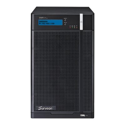 Surveon SMR8040 Network Video Recorder (NVR) Surveon presents all in one SMR8000 NVR series with 40-channel full HD recording and hardware RAID
